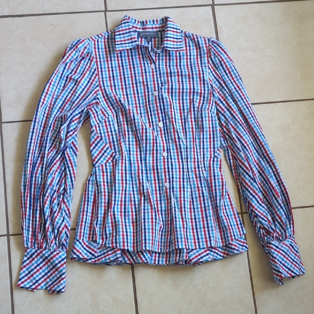 Greyson Red, Blue & White Plaid Button-Up Shirt